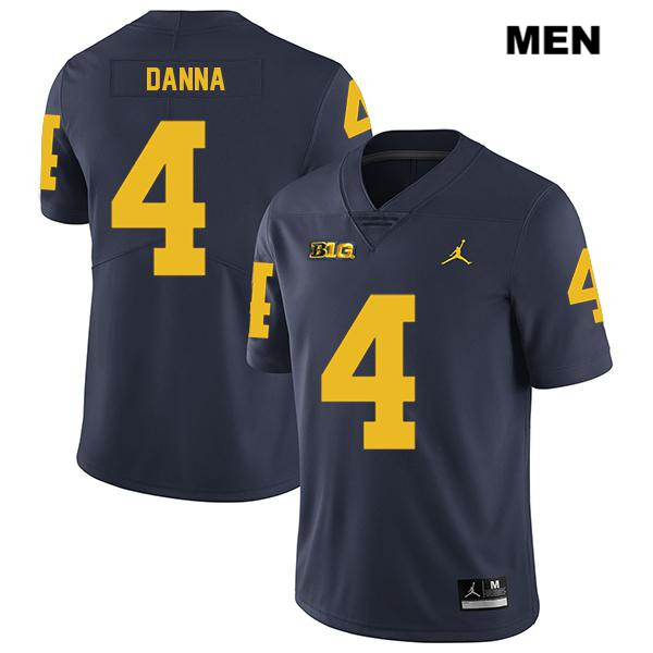 Men's NCAA Michigan Wolverines Michael Danna #4 Navy Jordan Brand Authentic Stitched Legend Football College Jersey RM25W72EN
